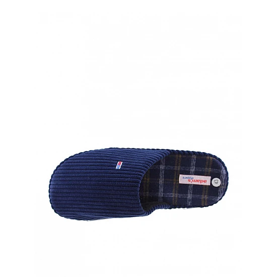 Ανδρική Χειμερινή παντόφλα Κοτλέ 41-46  ADAM'S 895-24507 ΜΠΛΕ