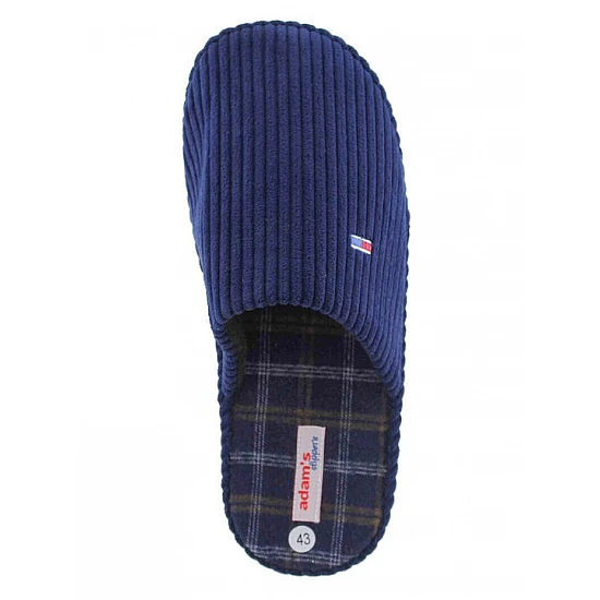 Ανδρική Χειμερινή παντόφλα Κοτλέ 41-46  ADAM'S 895-24507 ΜΠΛΕ