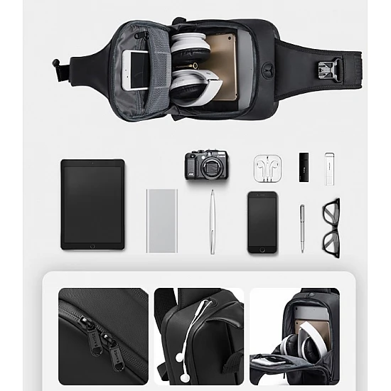 Τσαντάκι Ώμου Χιαστί Αδιάβροχο Crossbody Bange 7210 μαύρο