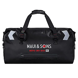 Στεγανό Σακίδιο Ουράς Μοτοσικλέτας 55lt Roll Top με Ιμάντες πλάτης ανακλαστική ταινία 55L 46x25x38cm ΜΑUI & SONS 2741 ΜΑΥΡΟ
