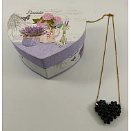Κολιέ Miyuki Χειροποίητο Handmade Ανοξείδωτο Ατσάλι 3D φουσκωτή καρδιά Κούμπωμα Lobster clasp Συσκευασία Δώρου ΜΑΥΡΟ