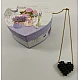 Κολιέ Miyuki Χειροποίητο Handmade Ανοξείδωτο Ατσάλι 3D φουσκωτή καρδιά Κούμπωμα Lobster clasp Συσκευασία Δώρου ΜΑΥΡΟ