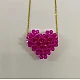 Κολιέ Miyuki Χειροποίητο Handmade Ανοξείδωτο Ατσάλι 3D φουσκωτή καρδιά Κούμπωμα Lobster clasp Συσκευασία Δώρου ΦΟΥΞΙΑ