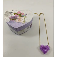 Κολιέ Miyuki Χειροποίητο Handmade Ανοξείδωτο Ατσάλι 3D φουσκωτή καρδιά Κούμπωμα Lobster clasp Συσκευασία Δώρου PURPLE