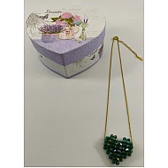 Κολιέ Miyuki Χειροποίητο Handmade Ανοξείδωτο Ατσάλι 3D φουσκωτή καρδιά Κούμπωμα Lobster clasp Συσκευασία Δώρου VERDE