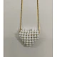 Κολιέ Miyuki Χειροποίητο Handmade Ανοξείδωτο Ατσάλι 3D φουσκωτή καρδιά Κούμπωμα Lobster clasp Συσκευασία Δώρου Λευκό