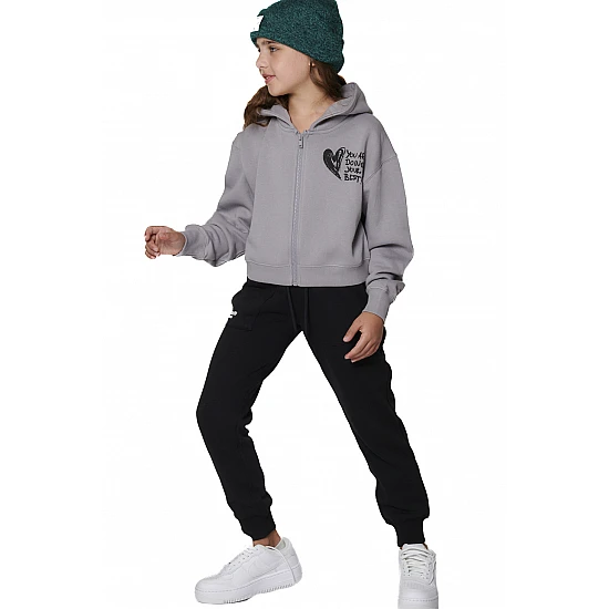 ΠΑΙΔΙΚΟ FLEECE ΠΑΝΤΕΛΟΝΙ ΓΙΑ ΚΟΡΙΤΣΙΑ Body Action 022504-01-BLACK