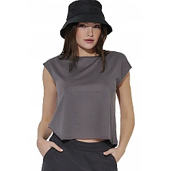 ΓΥΝΑΙΚΕΙΟ CROP ΑΜΑΝΙΚΟ Body Action 041619-01-STEEL GREY