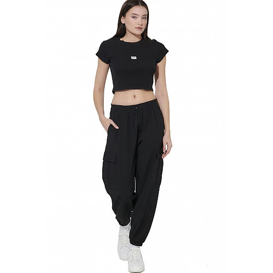 ΓΥΝΑΙΚΕΙΟ CROP T-SHIRT Body Action 051628-01-BLACK