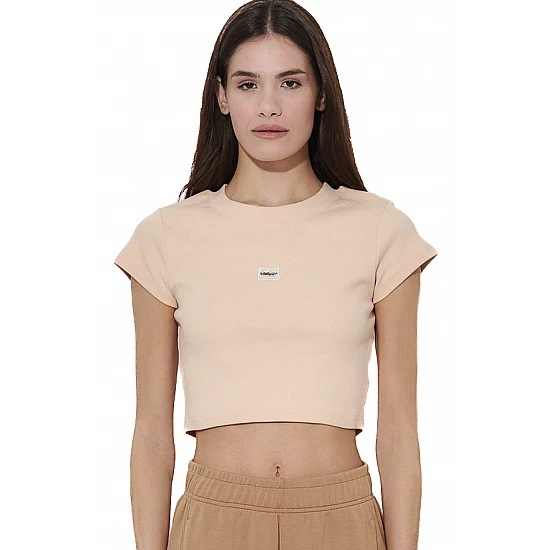 ΓΥΝΑΙΚΕΙΟ CROP T-SHIRT Body Action 051628-01-PEACH TAFFY