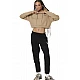 ΓΥΝΑΙΚΕΙΟ CROPPED ΦΟΥΤΕΡ ΜΕ ΚΟΥΚΟΥΛΑ Body Action 061524-01-TEAK BEIGE