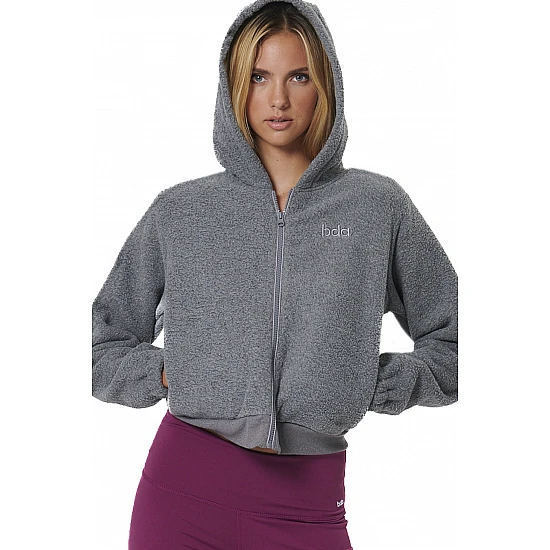 ΓΥΝΑΙΚΕΙΑ SHERPA ΖΑΚΕΤΑ ΜΕ ΚΟΥΚΟΥΛΑ Body Action 071523-01-PEARL GREY