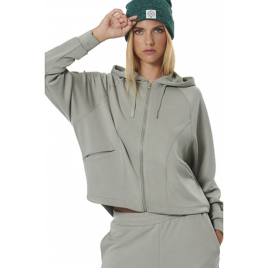 ΓΥΝΑΙΚΕΙΑ MODAL ΖΑΚΕΤΑ ΜΕ ΚΟΥΚΟΥΛΑ Body Action 071524-01-FOG GREEN