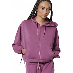 ΓΥΝΑΙΚΕΙΑ CROPPED ZΑΚΕΤΑ ΜΕ ΚΟΥΚΟΥΛΑ Body Action 071528-01-CRUSHED BERRY