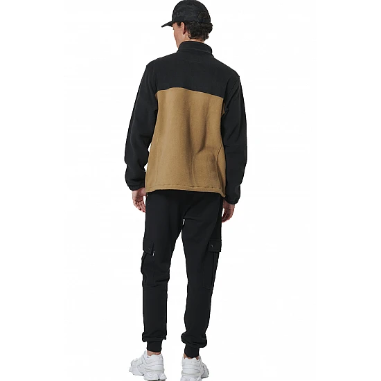 ΑΝΔΡΙΚΗ POLAR FLEECE ΖΑΚΕΤΑ Body Action 073527-01-BLACK MOCHA GREY