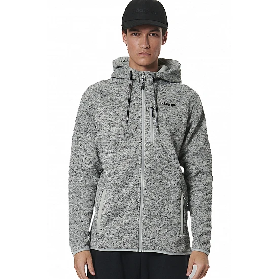 ΑΝΔΡΙΚΗ KNIT FLEECE ΖΑΚΕΤΑ ΜΕ ΚΟΥΚΟΥΛΑ Body Action 073528-01-CHALK GREY HEATHER