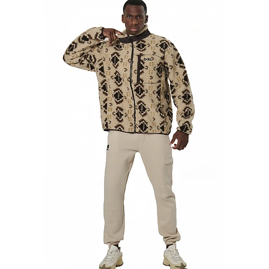 ΑΝΔΡΙΚΗ SHERPA ΖΑΚΕΤΑ  Body Action 073529-01-ECRU BROWN WINTER PASS