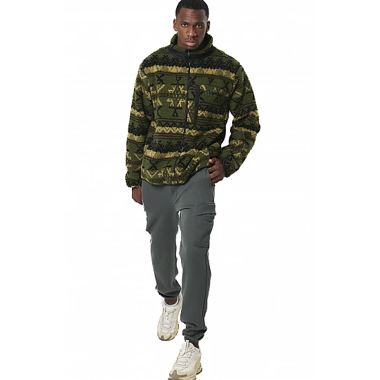 ΑΝΔΡΙΚΗ SHERPA ΖΑΚΕΤΑ  Body Action 073529-01-GREEN BLACK WINTER PASS