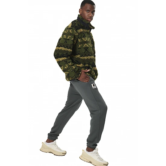 ΑΝΔΡΙΚΗ SHERPA ΖΑΚΕΤΑ  Body Action 073529-01-GREEN BLACK WINTER PASS