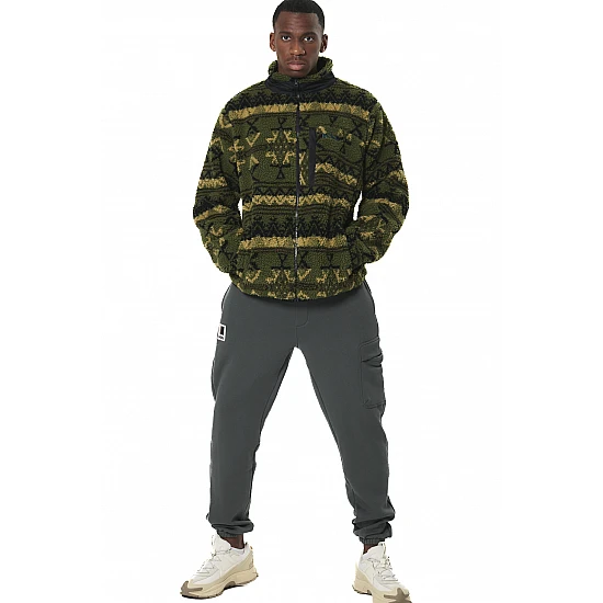 ΑΝΔΡΙΚΗ SHERPA ΖΑΚΕΤΑ  Body Action 073529-01-GREEN BLACK WINTER PASS