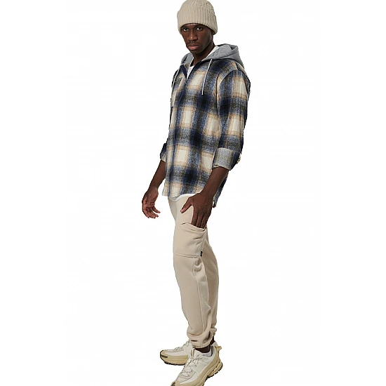 ΑΝΔΡΙΚΟ FLEECE ΠΟΥΚΑΜΙΣΟ ΚΑΡΟ  Body Action 073532-01-ECRU NAVY