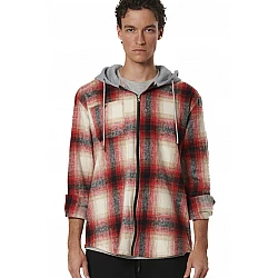ΑΝΔΡΙΚΟ FLEECE ΠΟΥΚΑΜΙΣΟ ΚΑΡΟ  Body Action 073532-01-ECRU RED
