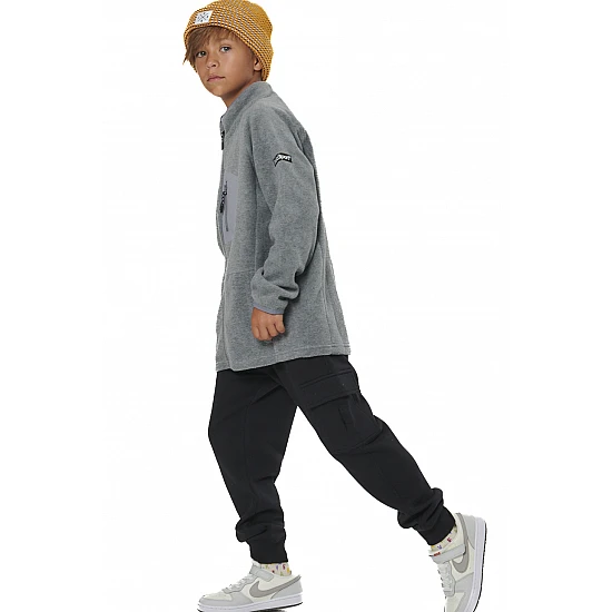 ΠΑΙΔΙΚΗ POLAR FLEECE ΖΑΚΕΤΑ ΓΙΑ ΑΓΟΡΙΑ Body Action 074505-01-DARK MELANGE GREY