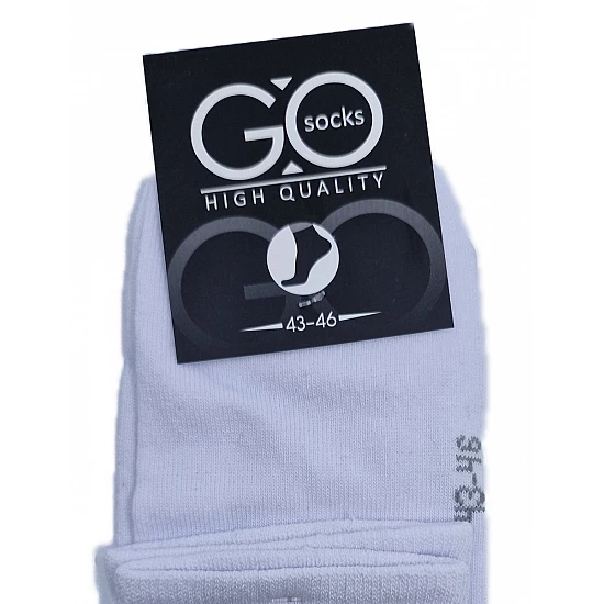Ανδρική Κάλτσα Ημίκοντη Βαμβακερή GO SOCKS SENSI INIZIO 0904 ΛΕΥΚΟ