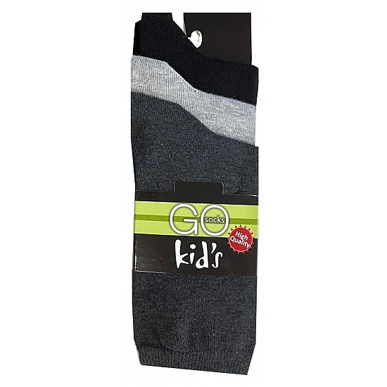 Παιδική Κάλτσα βαμβακερή 3άδα 31-34 ONE SIZE Sensi GO SOCKS 1106 ΜΑΥΡΟ ΑΝΘΡΑΚΙ ΓΚΡΙ