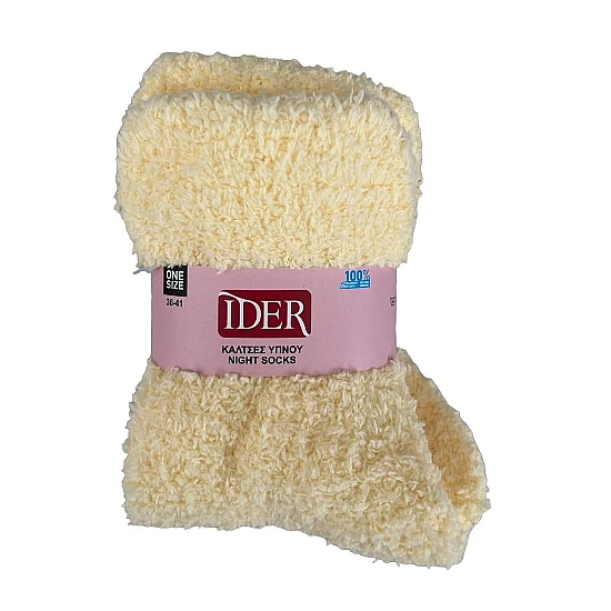 Γυναικεία Κάλτσα Ύπνου Fleece Ισοθερμική One Size 36-41 IDER 2165 ΚΙΤΡΙΝΟ