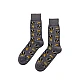 Ανδρική Κάλτσα Βαμβακερή με Σχέδιο WALK W1064-30-10 ΓΚΡΙ ΣΚΟΥΡΟ