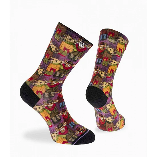 Κάλτσα bamboo Σχέδιο seamless 360° print One Size 36-40 Μαλακό Λάστιχο WALK S600-19 ΜΩΒ