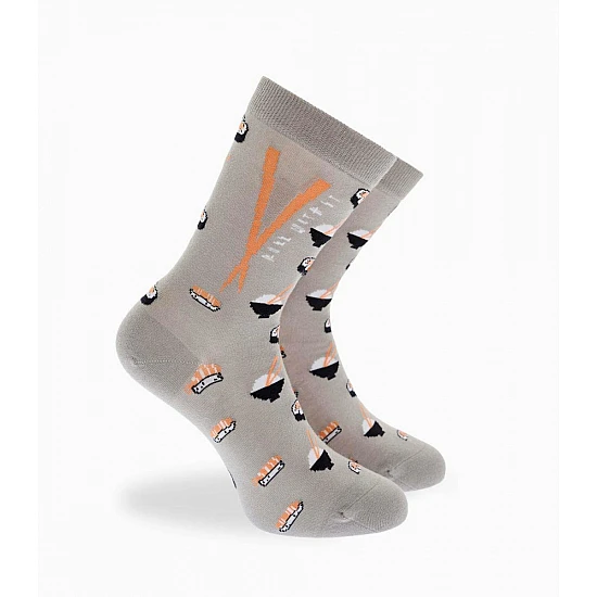 Κάλτσα Βαμβακερή Σχέδιο sushi One Size 36-40 Μαλακό Λάστιχο WALK W132-11-13 ΓΚΡΙ