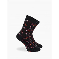 Κάλτσα Βαμβακερή Σχέδιο Wine One Size 36-40 Μαλακό Λάστιχο WALK W132-9-02 ΜΑΥΡΟ