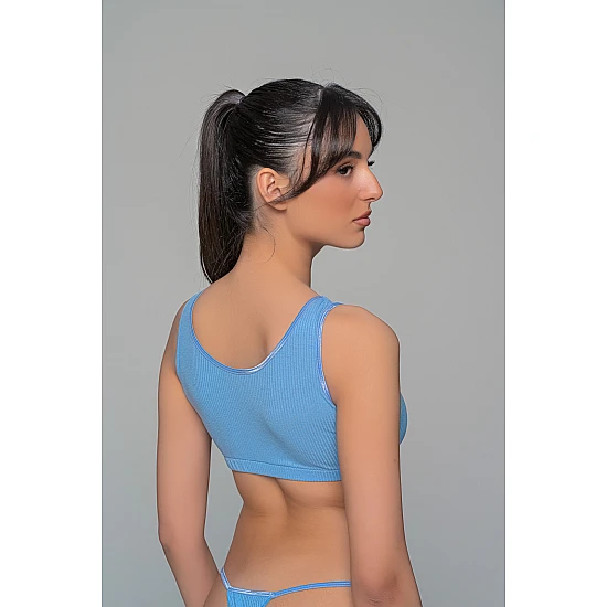 Γυναικείο Σετ Εσωρούχων Ύφασμα Rib   Indigo Milena By Paris Set10204_7722-Indigo