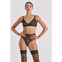 Σετ Εσωρούχων Δαντέλα   Μαύρο Milena By Paris Set10209-7731-Μαύρο