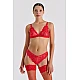 Δαντελένιο Σετ Εσωρούχων   Κόκκινο Milena By Paris Set10212-8534-Κόκκινο