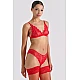 Δαντελένιο Σετ Εσωρούχων   Κόκκινο Milena By Paris Set10212-8534-Κόκκινο