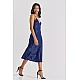 Midi Σατέν Slip Dress ΔΩΡΟ το String – Μπλε Milena By Paris 003434-Μπλε