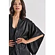 Μάξι Κιμονό Σατέν Ζακάρ   Μαύρο Milena By Paris 005375-Μαύρο