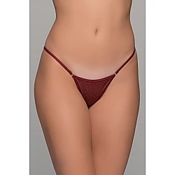 Micro G string Ιριδίζουσα Λύκρα   Μπορντό Milena By Paris 006915-Μπορντό