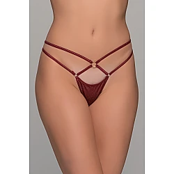 Micro G string Ιριδίζουσα Λύκρα   Μπορντό Milena By Paris 006916-Μπορντό