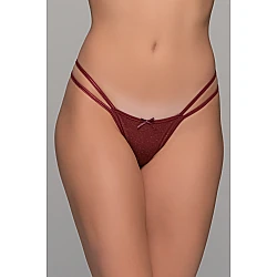 Micro G string Ιριδίζουσα Λύκρα   Μπορντό Milena By Paris 006917-Μπορντό