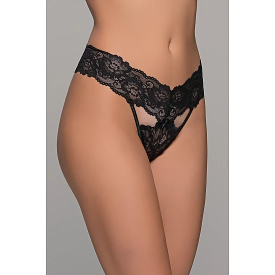 G string Δαντέλα   Μαύρο Milena By Paris 006936-Μαύρο