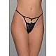 Δαντελένιο G string με Κόσμημα   Μαύρο Milena By Paris 006937-Μαύρο