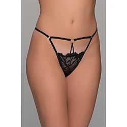 Δαντελένιο G string με Καρδούλα   Μαύρο Milena By Paris 006938-Μαύρο