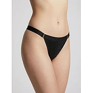 G string Γυαλιστερή Λύκρα με Φαρδύ Λάστιχο   Μαύρο Milena By Paris 006964-Μαύρο