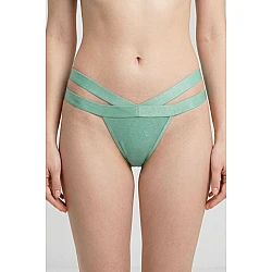 G string Γυαλιστερή Λύκρα με Φαρδιά Λάστιχα   Aqua Milena By Paris 006965-Aqua