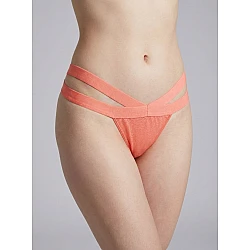 G string Γυαλιστερή Λύκρα με Φαρδιά Λάστιχα   Κοραλί Milena By Paris 006965-Κοραλί