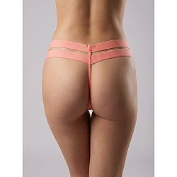 G string Γυαλιστερή Λύκρα με Φαρδιά Λάστιχα   Κοραλί Milena By Paris 006965-Κοραλί